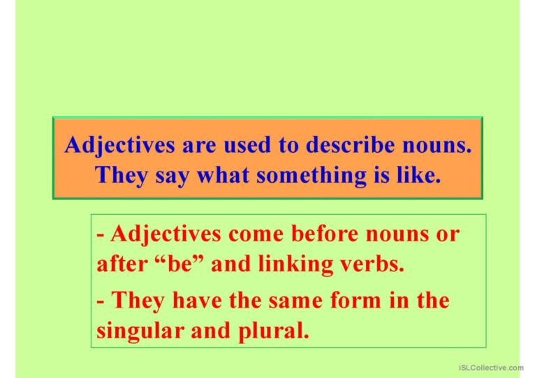 adjectives and adverbs