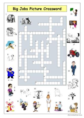 Big Jobs Picture Crossword