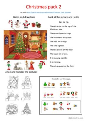 Christmas Pack: ESL listening, reading and speaking exercises