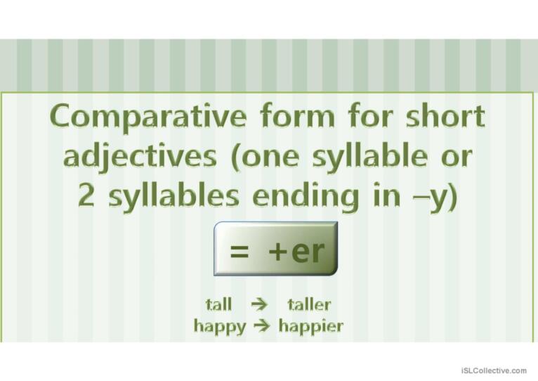 Comparative and superlative