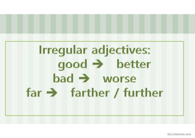 Comparative and superlative