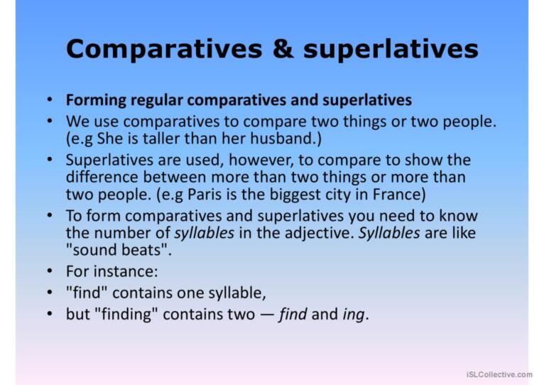 Comparatives & superlatives with Pronunciation