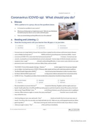 Coronavirus (COVID-19):  What should you do?