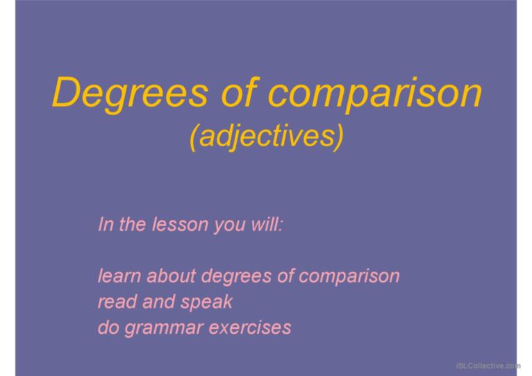 Degrees of comparison