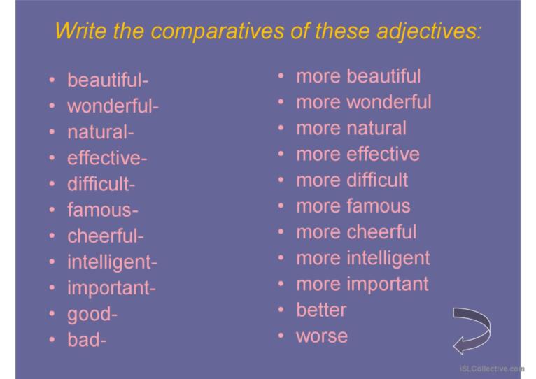 Degrees of comparison