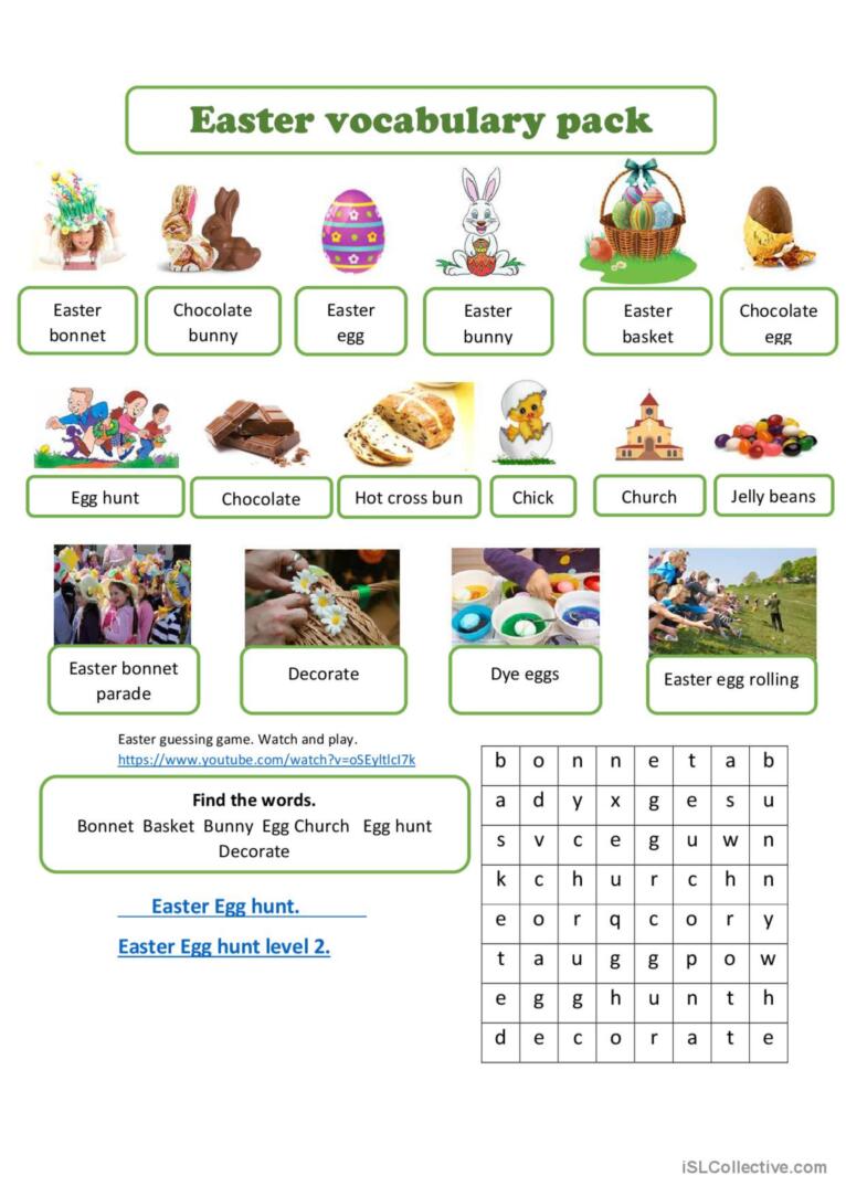 Easter vocabulary pack 