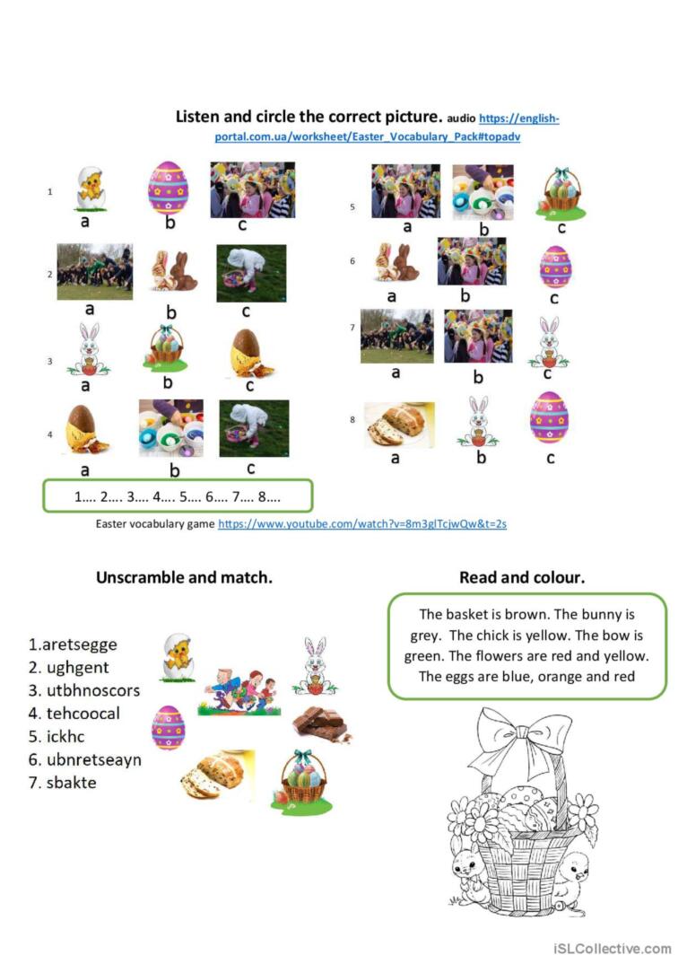 Easter vocabulary pack 