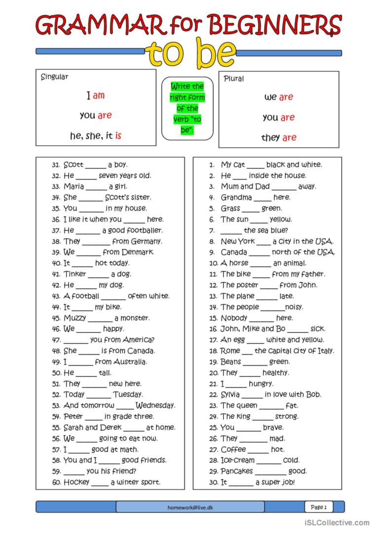 Grammar for Beginners: to be