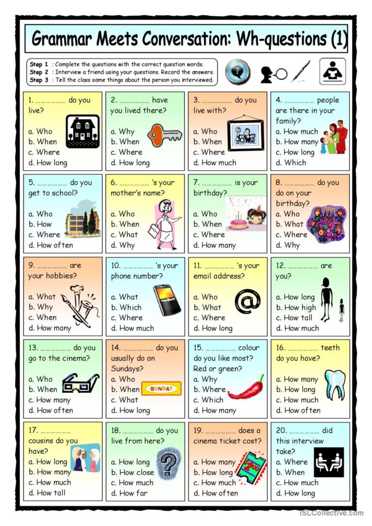 Grammar Meets Conversation: Wh-questions (1) - Getting To Know You