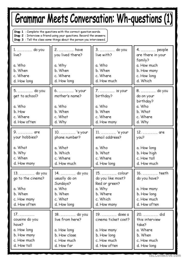 Grammar Meets Conversation: Wh-questions (1) - Getting To Know You