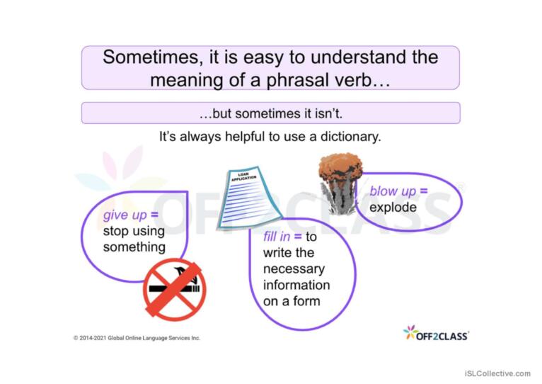 Introduction to Phrasal Verbs - An ESL/ELL Lesson Plan