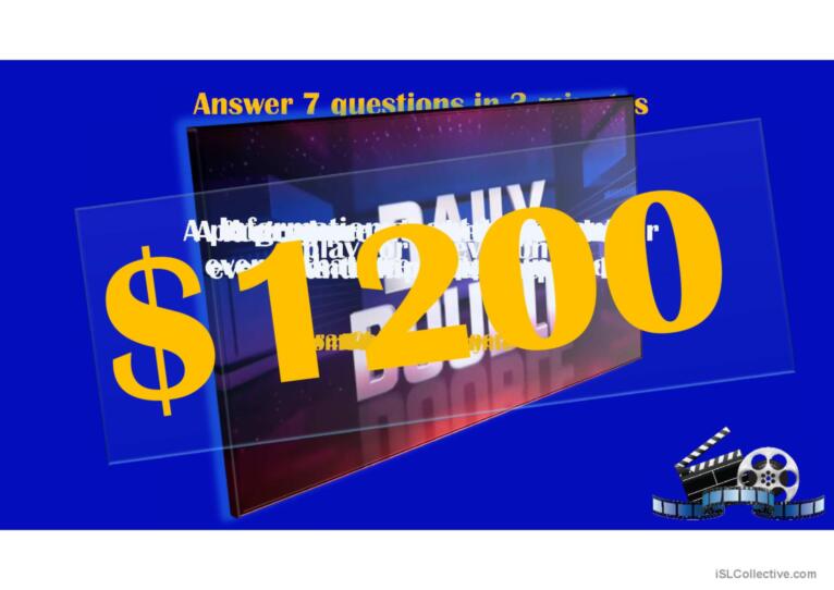 Jeopardy Game # 2 - Verb Tenses