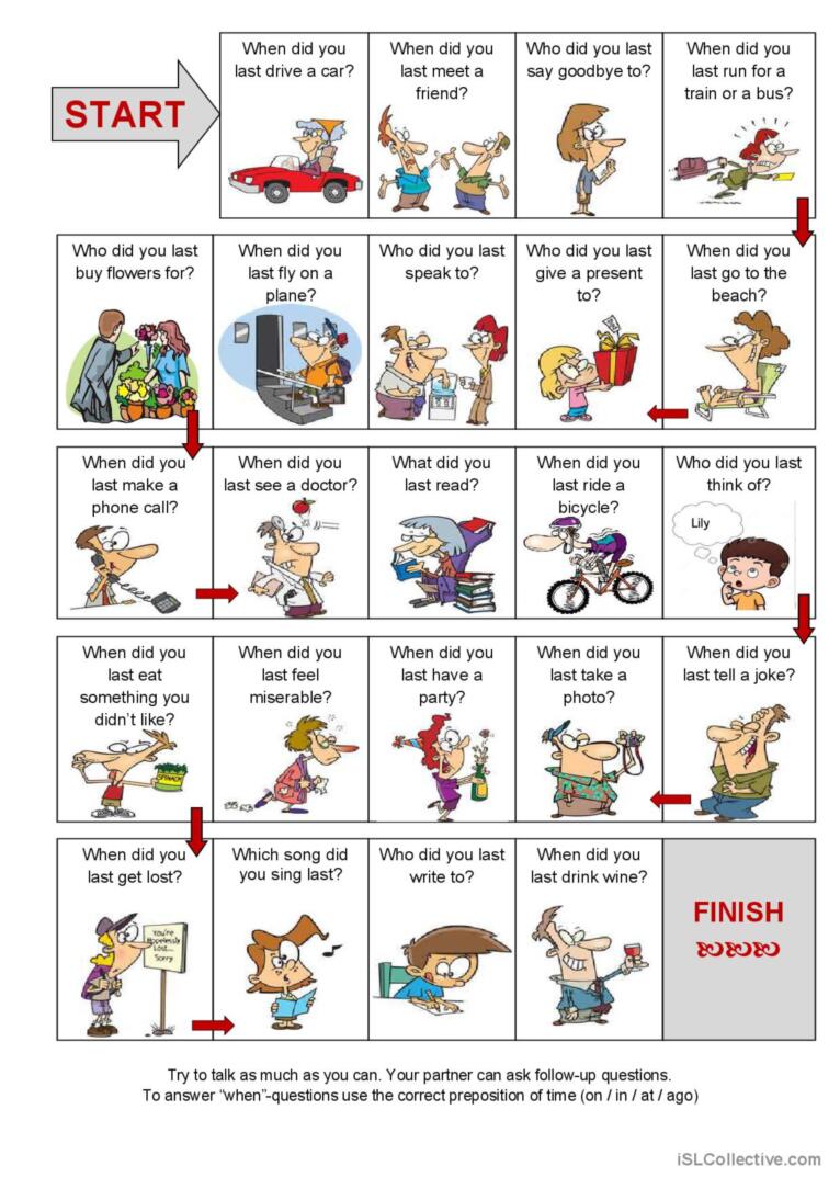 Boardgame - Practice Past Simple with Irregular Verbs