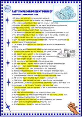 Past simple or present perfect : choice with KEY