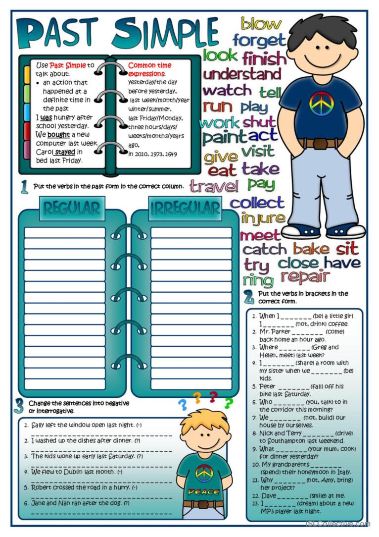 Grammar Guide + Worksheet - Past Simple + B&W + Key