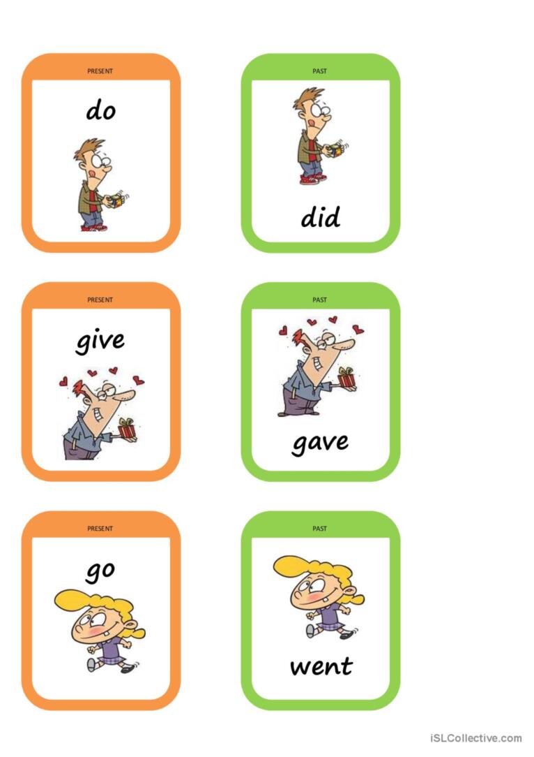 Memory Game - Past Tense - 17 Cards