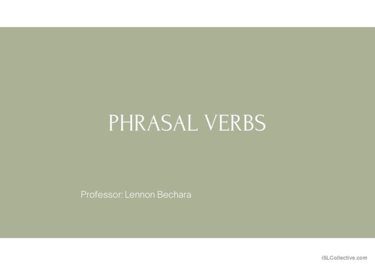 Phrasal Verbs- Power Point