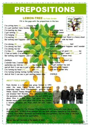 PREPOSITIONS - LEMON TREE