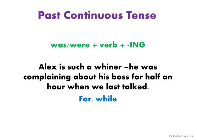 Present and Past tenses revision