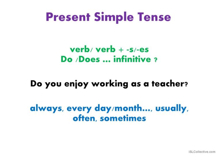 Present and Past tenses revision