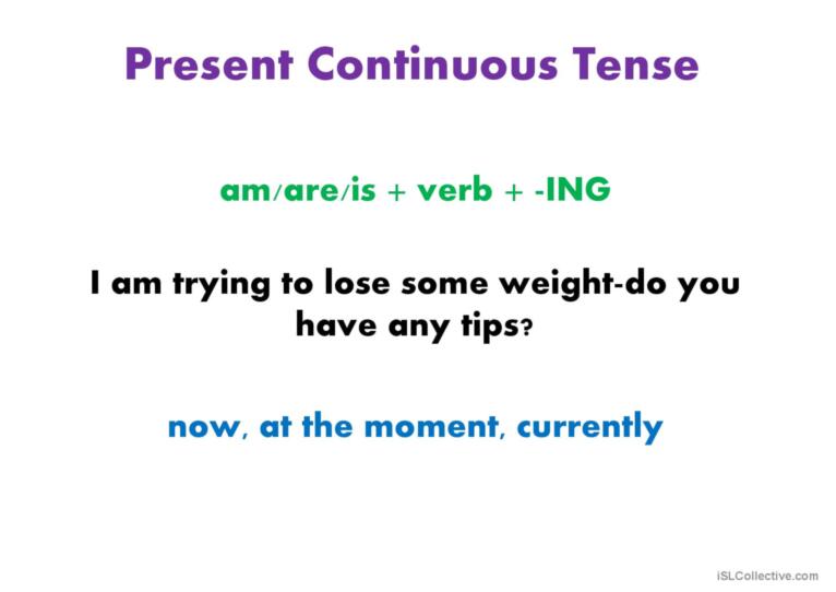 Present and Past tenses revision