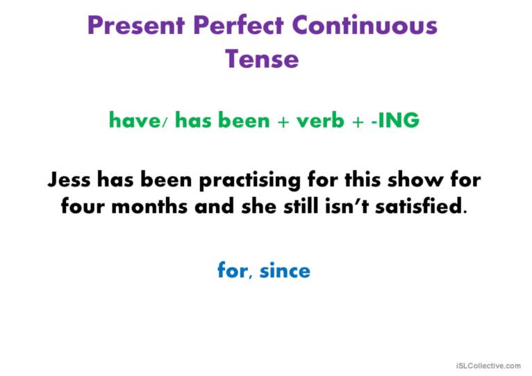 Present and Past tenses revision