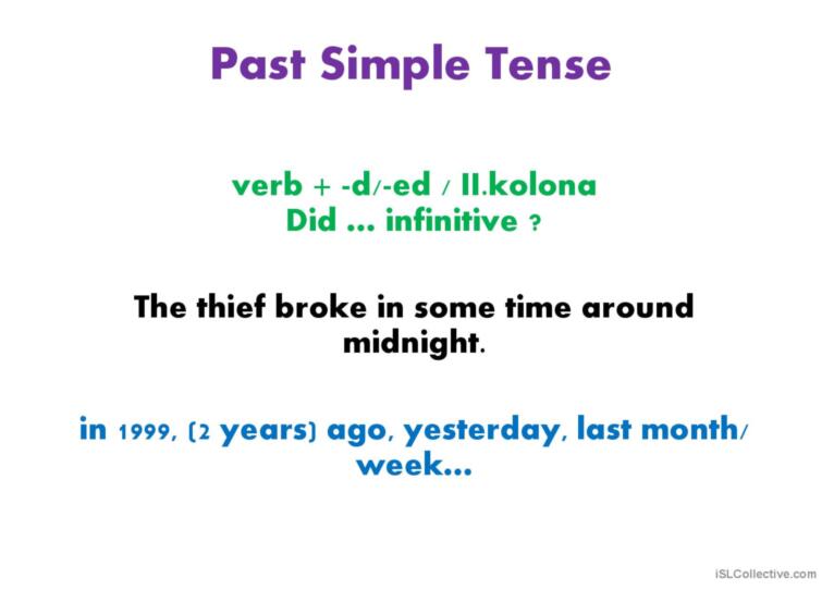 Present and Past tenses revision