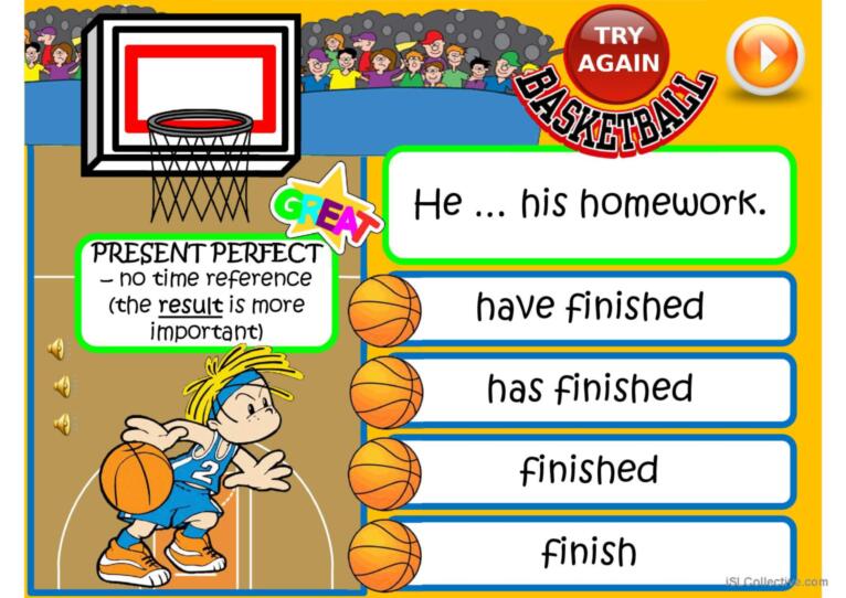 PRESENT PERFECT vs PAST SIMPLE - basketball game