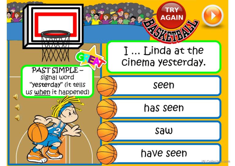 PRESENT PERFECT vs PAST SIMPLE - basketball game