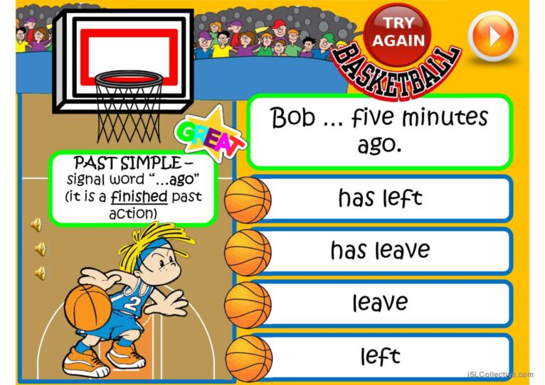 PRESENT PERFECT vs PAST SIMPLE - basketball game