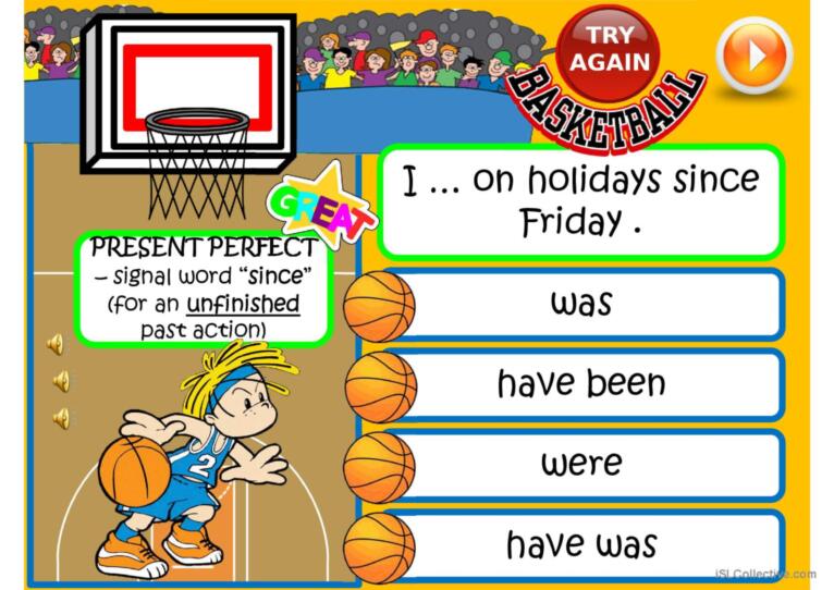 PRESENT PERFECT vs PAST SIMPLE - basketball game