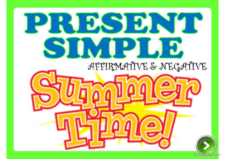 PRESENT SIMPLE - summer time (activities)