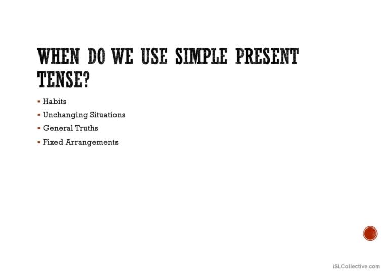 Simple Present Tense Lecture