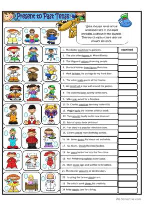 Simple Present tense to Simple  Past tense - Regular Verbs