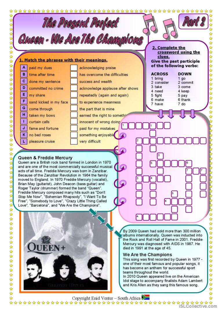 Song for Present Perfect - "We Are The Champions" by Queen Part 2 of 3