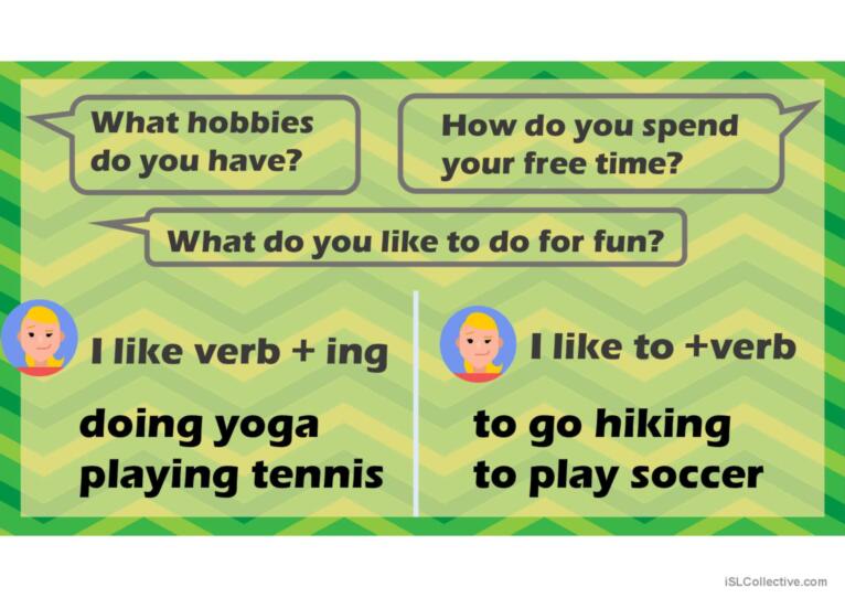 Talking about Hobbies-using Go/Do/Play