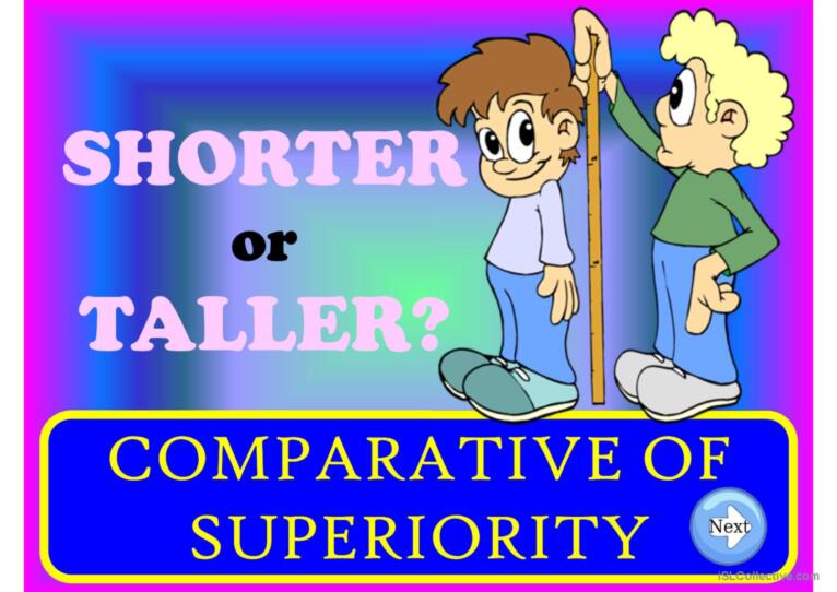 TALLER or SHORTER? - comparative of superiority