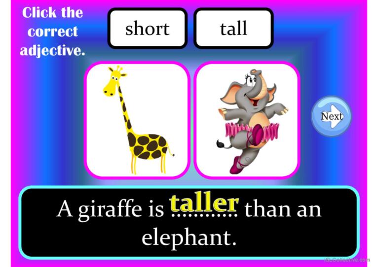 TALLER or SHORTER? - comparative of superiority