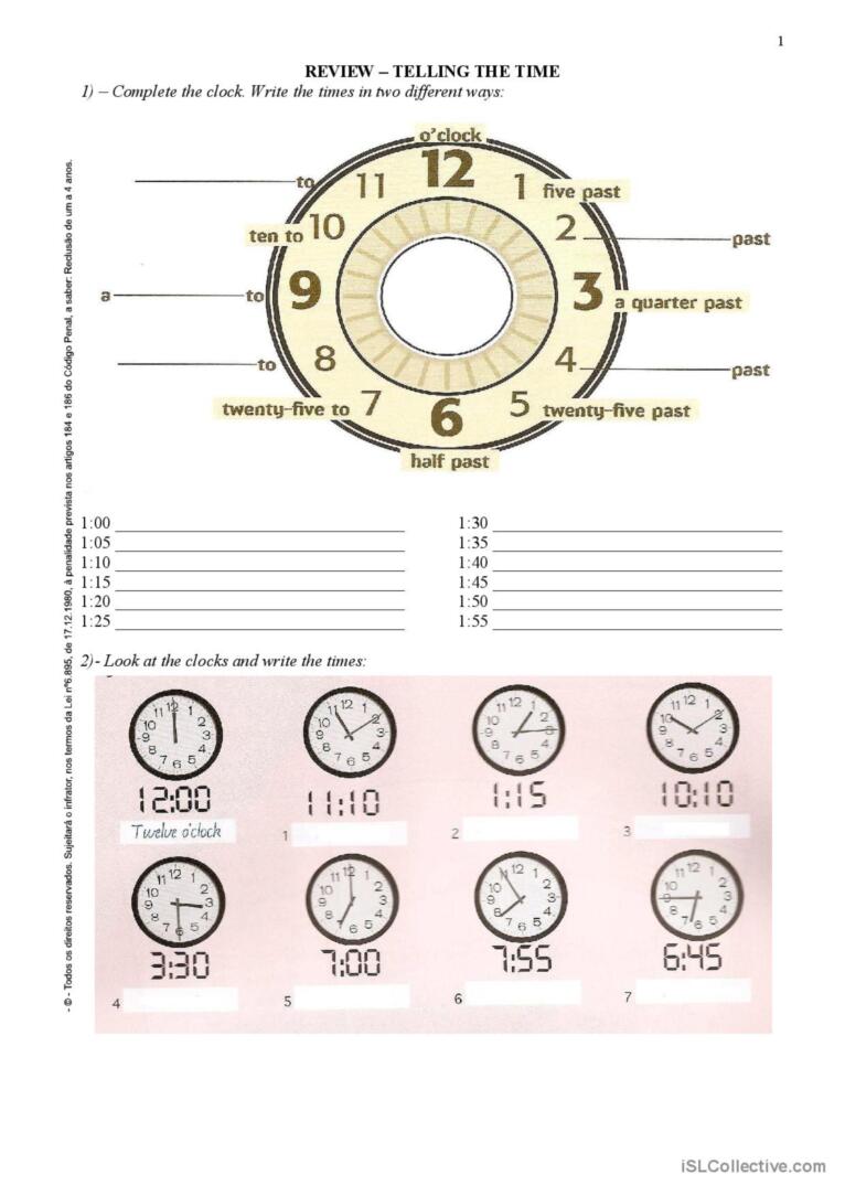 Telling the time in English