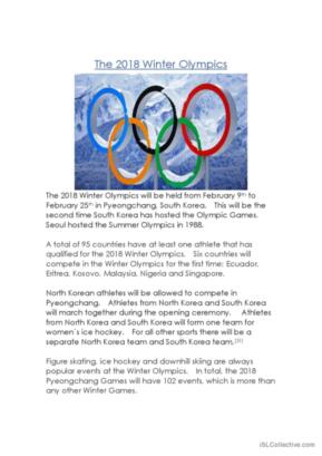 The 2018 Winter Olympics