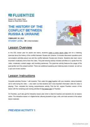 The History of the Conflict Between Russia & Ukraine (B1 Intermediate) - ESL Lesson Plan