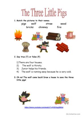 Three Little Pigs Movie Worksheet