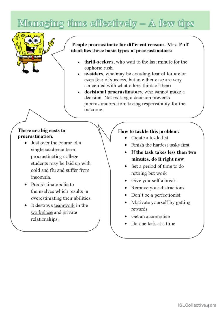 Time management and Work environment