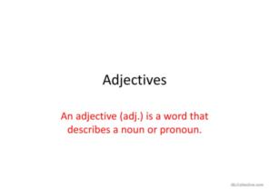 Using adjectives