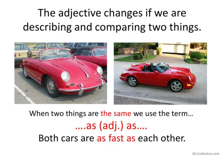 Using adjectives