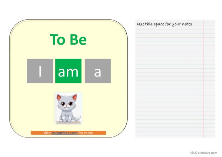 Verb 'BE' affrimative (Animals) - 'AM' from only