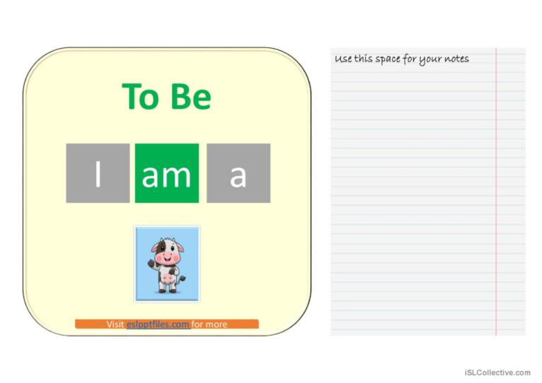 Verb 'BE' affrimative (Animals) - 'AM' from only