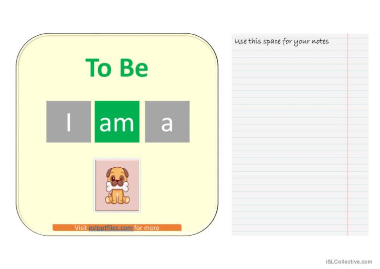 Verb 'BE' affrimative (Animals) - 'AM' from only