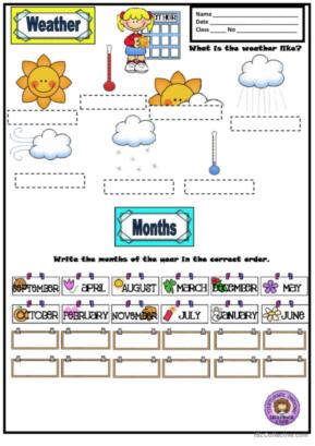 WEATHER,MONTHS, DAYS OF THE WEEK & SEASONS