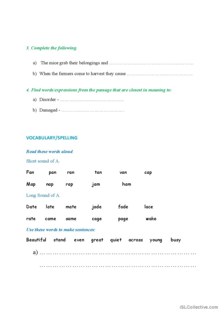 5 Page Worksheet Based on The Talkative Turtle